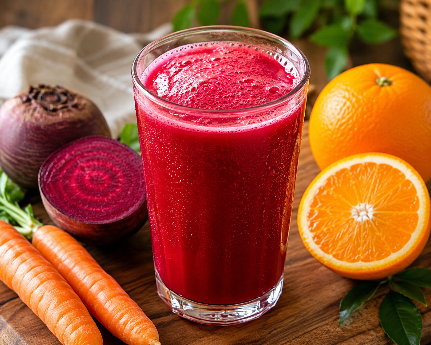 Suco Nutritivo de Beterraba, Cenoura e Laranja